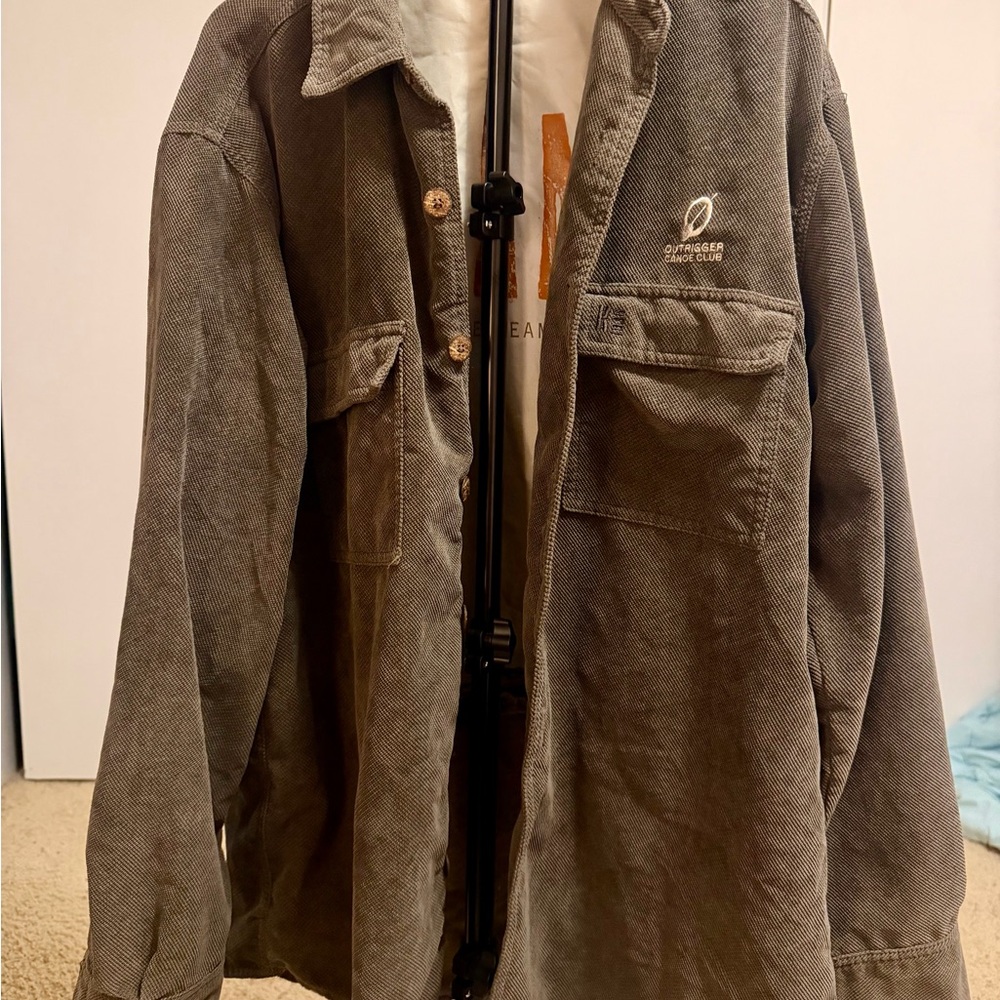 Men’s Kahala Outrigger Canoe Club Olive Green Corduroy Shirt Jacket- size L - Picture 4 of 5